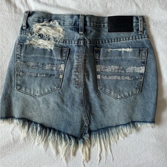 One Teaspoon Junkyard Denim Mini Skirt - Picture 2 of 3